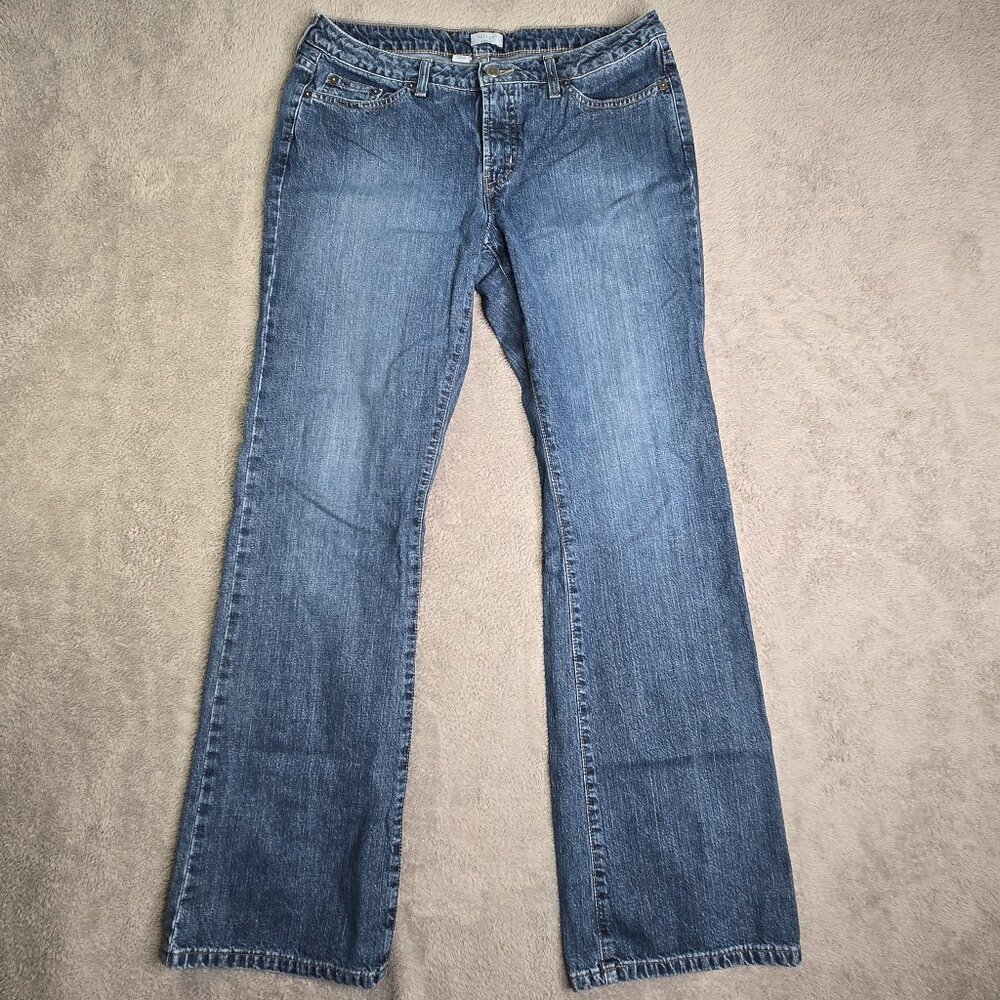 Halogen Denim Straight Blue Jeans Women's 10 L 100% Cotton Medium Washed Preppy